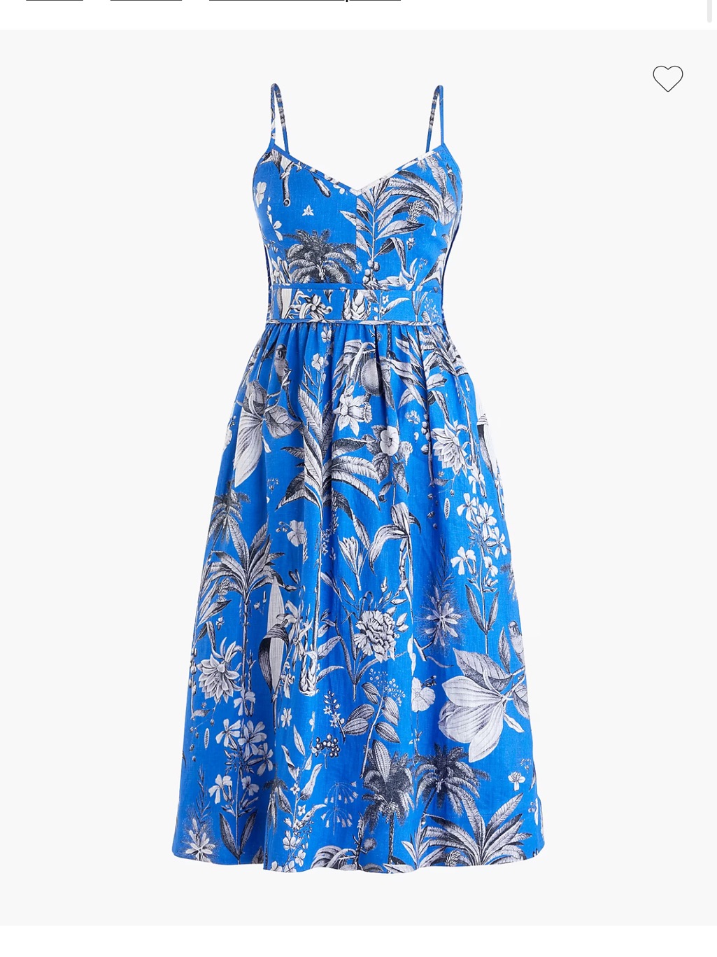Linen Spaghetti-Strap Tea Dress In Ratti Tropical Toile